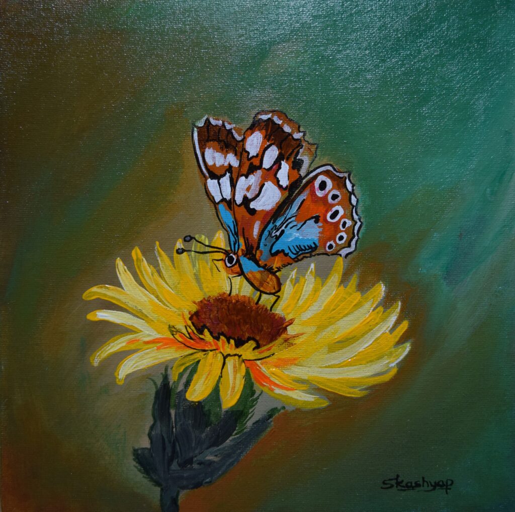 Flower-Butterfly--Acrylic-Board-10x10