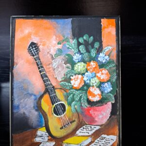 Guitar & Blooms Still Life